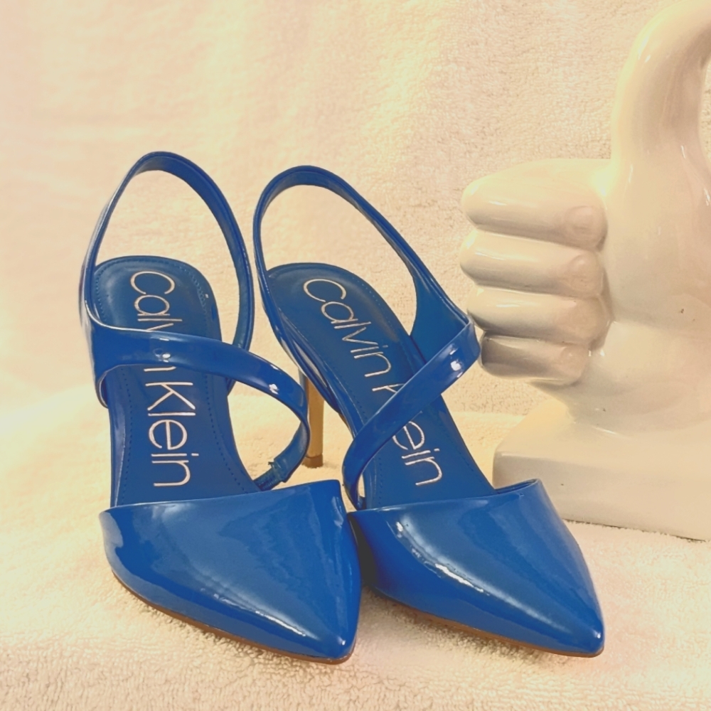 Electric Blue CK Heels NWOT size 8.5